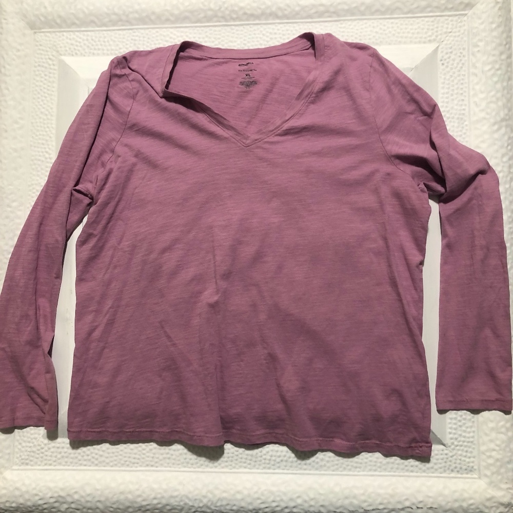 Women’s Sonoma long sleeve T-shirt purple, size XL